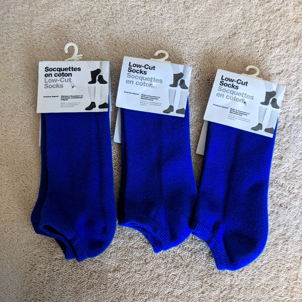 American apparel low cut blue socks